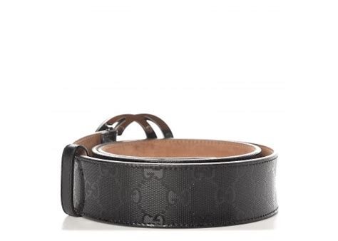 imprime gucci|Black Leather Belt With Matte Black Interlocking G .